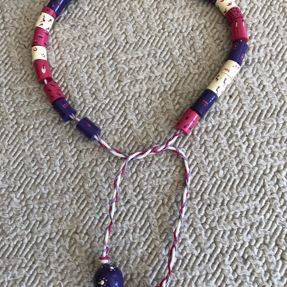 vintage boho wood bead belt - Picture 7 of 11